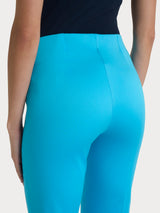 Pantalone a sigaretta con spacchetti in Satin Power Azzurri Donna - Ragno