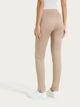 Pantalones pitillo con aberturas laterales en Satin Power marrones para mujer - Ragno