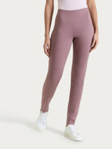 Pantalone a sigaretta con spacchetti in Satin Power Viola Donna - Ragno