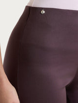 Pantalone a sigaretta con spacchetti in Satin Power Viola Donna - Ragno