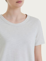 Maglietta girocollo in slub jersey di cotone Bianchi Donna - Ragno