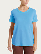 Maglietta girocollo in slub jersey di cotone Azzurri Donna - Ragno