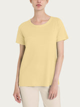Maglietta girocollo in slub jersey di cotone Gialli Donna - Ragno