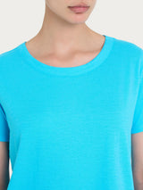 Maglietta girocollo in slub jersey di cotone Azzurri Donna - Ragno