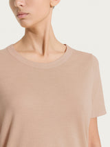 Brown Women's Brown cotton slub jersey crew-neck t-shirt - Ragno
