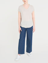 Maglietta con Scollo a V in slub jersey di cotone Bianchi Donna - Ragno