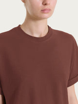 Maglietta con manica over in Slub Jersey Marroni Donna - Ragno