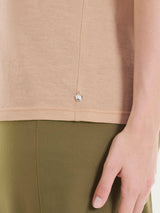 Maglietta con manica over in Slub Jersey Marroni Donna - Ragno