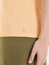 Maglietta con manica over in Slub Jersey Arancioni Donna - Ragno