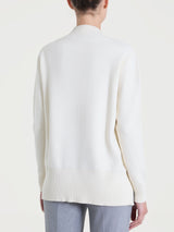 Jersey asimétrico con cuello en V «Super Soft» de Blanco para mujer - Ragno