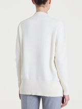 Maglia asimmetrica con scollo a V in Super Soft Bianchi Donna - Ragno