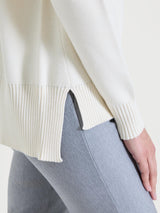 Jersey asimétrico con cuello en V «Super Soft» de Blanco para mujer - Ragno
