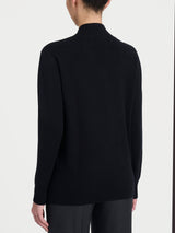 Maglia asimmetrica con scollo a V in Super Soft Neri Donna - Ragno