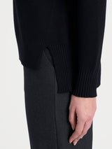 Jersey asimétrico con cuello en V de Super Soft Negro para mujer - Ragno