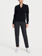 Maglia asimmetrica con scollo a V in Super Soft Neri Donna - Ragno