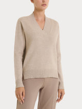 Maglia asimmetrica con scollo a V in Super Soft Grigi Donna - Ragno