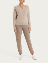 Jersey asimétrico con cuello en V de Super Soft Grigi para mujer - Ragno