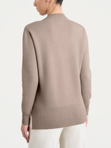 Maglia asimmetrica con scollo a V in Super Soft Marroni Donna - Ragno