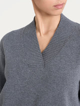 Maglia asimmetrica con scollo a V in Super Soft Neri Donna - Ragno