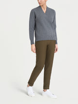 Maglia asimmetrica con scollo a V in Super Soft Neri Donna - Ragno