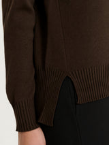 Maglia asimmetrica con scollo a V in Super Soft Marroni Donna - Ragno