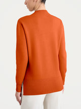 Maglia asimmetrica con scollo a V in Super Soft Arancioni Donna - Ragno