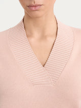 Maglia asimmetrica con scollo a V in Super Soft Rosa Donna - Ragno
