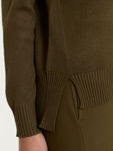 Maglia asimmetrica con scollo a V in Super Soft Verdi Donna - Ragno