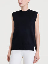 Maglia smanicata in Super Soft Neri Donna - Ragno