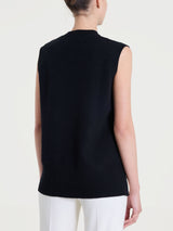 Maglia smanicata in Super Soft Neri Donna - Ragno