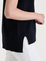 Maglia smanicata in Super Soft Neri Donna - Ragno