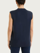 Maglia smanicata in Super Soft Blu Donna - Ragno