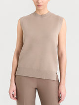 Maglia smanicata in Super Soft Marroni Donna - Ragno