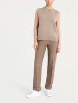 Maglia smanicata in Super Soft Marroni Donna - Ragno