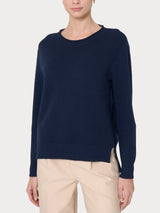 Maglia girocollo in Super Soft Blu Donna - Ragno