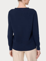 Maglia girocollo in Super Soft Blu Donna - Ragno