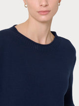 Maglia girocollo in Super Soft Blu Donna - Ragno