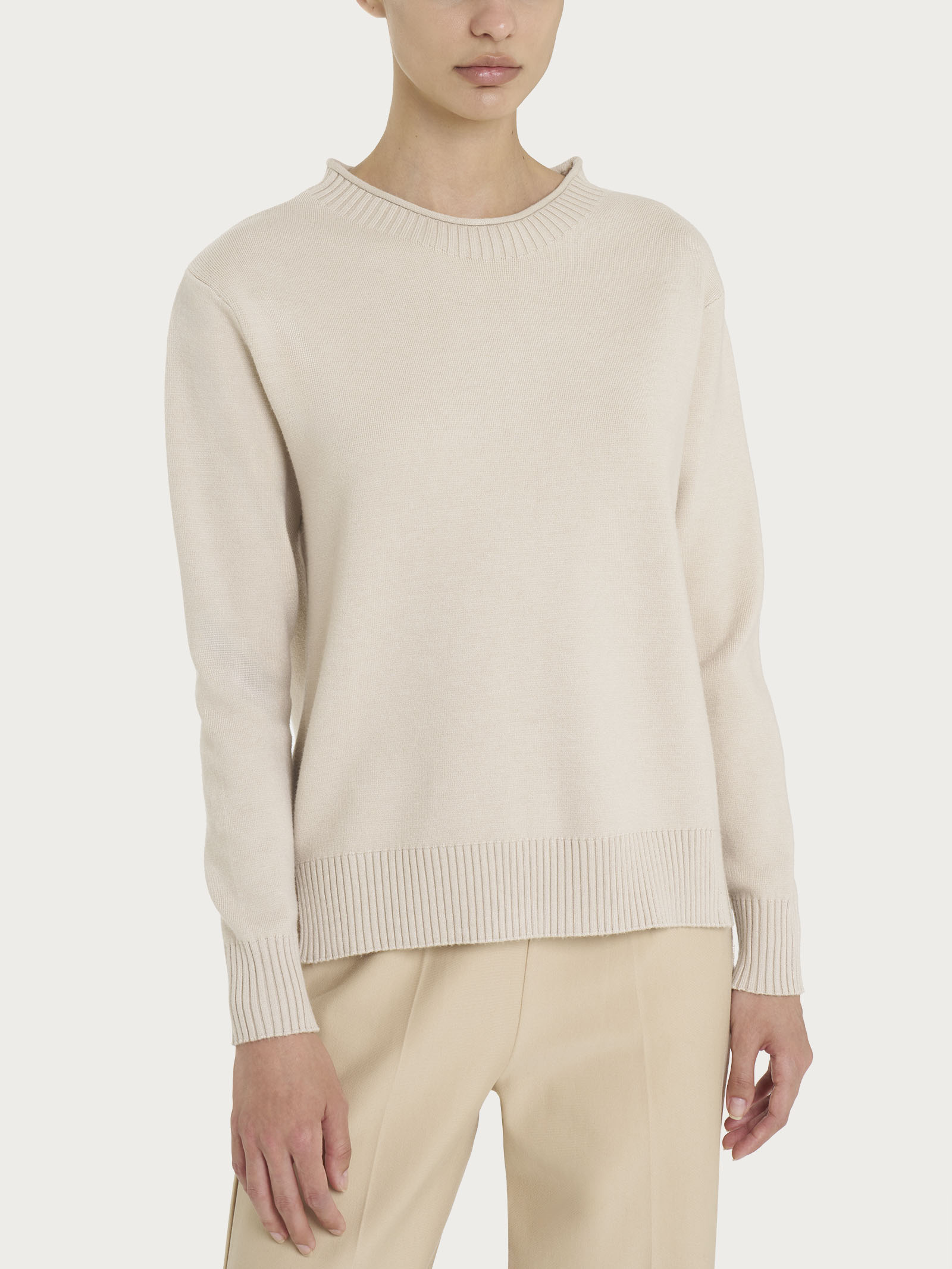 Crew-neck Sweater in Super Soft Champignon – Ragno