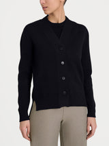 Cardigan asimmetrico con bottoni in Super Soft Neri Donna - Ragno