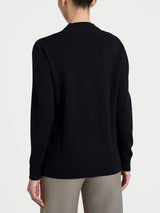 Cardigan asimmetrico con bottoni in Super Soft Neri Donna - Ragno