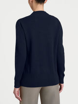 Cardigan asimmetrico con bottoni in Super Soft Blu Donna - Ragno