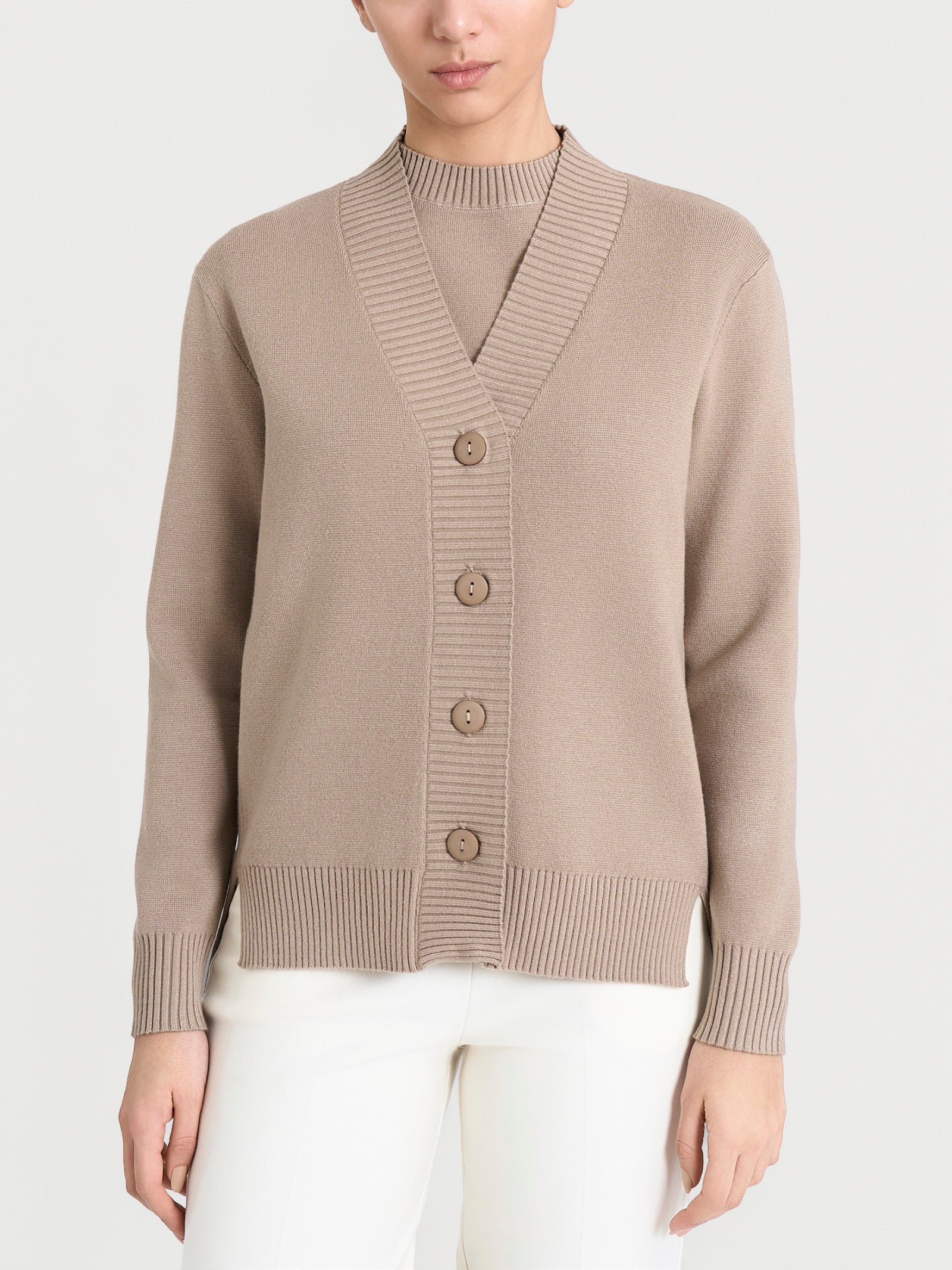 Cardigan da donna a maniche lunghe maglione aperto sul