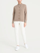 Cardigan asimmetrico con bottoni in Super Soft Marroni Donna - Ragno