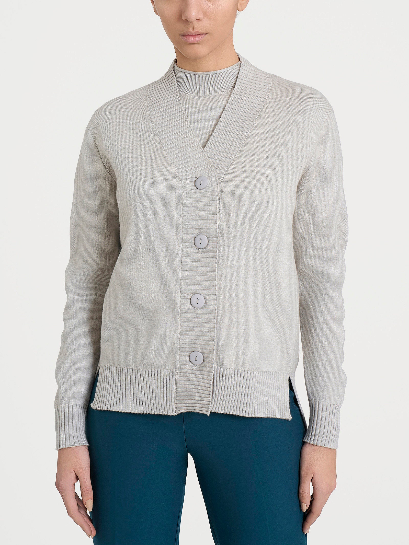 Cardigan asimmetrico con bottoni in Super Soft Bianchi Donna - Ragno