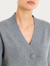 Cardigan asimmetrico con bottoni in Super Soft Neri Donna - Ragno