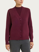 Cardigan asimmetrico con bottoni in Super Soft Viola Donna - Ragno