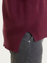 Cardigan asimmetrico con bottoni in Super Soft Viola Donna - Ragno