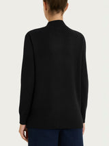 Cardigan con zip asimmetrico in Super soft Neri Donna - Ragno