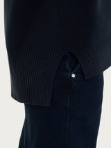 Cardigan con zip asimmetrico in Super soft Blu Donna - Ragno