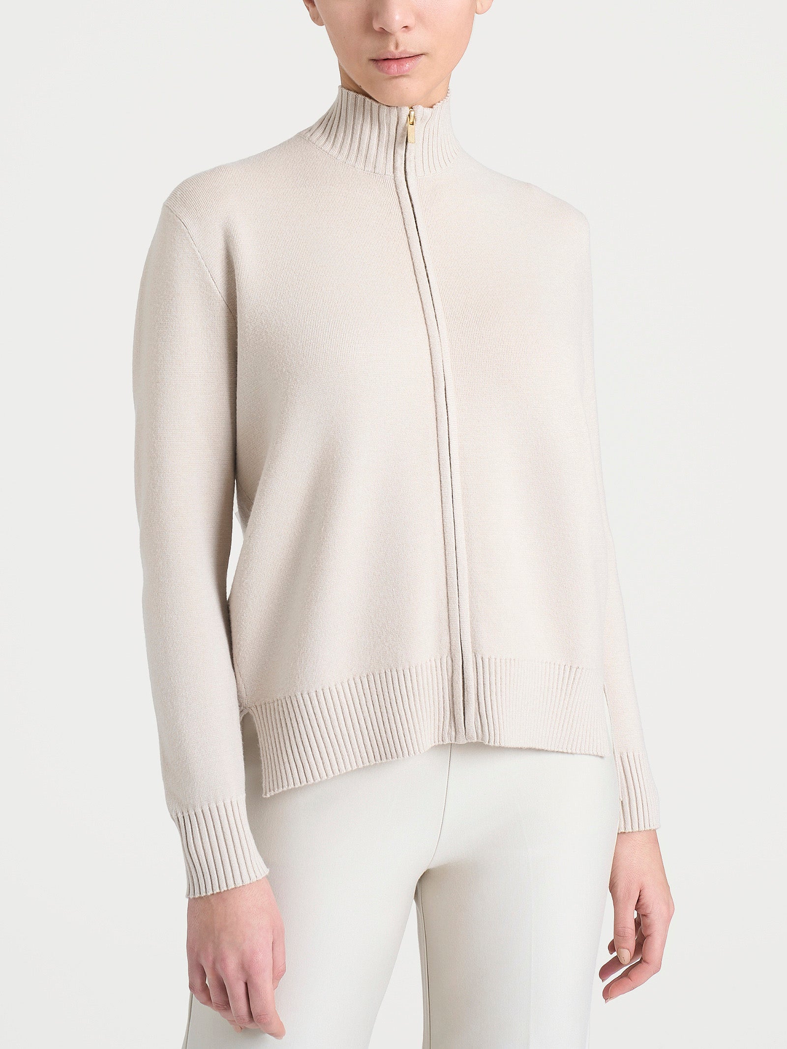 Cardigan con zip asimmetrico in Super soft Bianchi Donna - Ragno